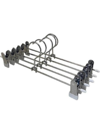 Набір вішаків з прищіпками для штанів Ardesto HouseHold 30см, 5шт, метал, ПВХ, білий