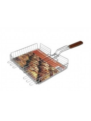 Решітка для грилю глибока Interos 32*36*5 см (2,0мм) мет. з дер/руч 