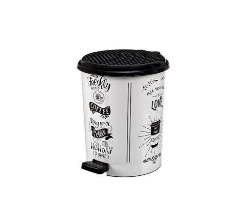 Відро для сміття з педаллю Elif Plastic 10 л. (біла кава)