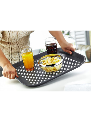 Піднос прямокутний Irak Plastik "Горошок" 27*36*2 см, антиков. малий 