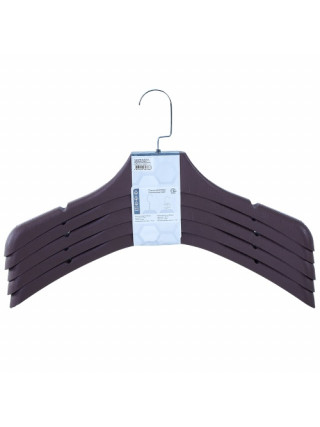 Набір вішаків для верхнього одягу великих Алеана 45,5*6 см. 5 шт. (темно коричневий)