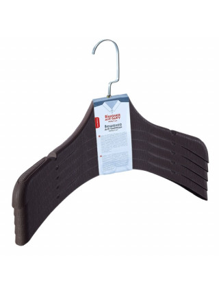 Набір вішаків для верхнього одягу  Алеана 39*4.5 см. 5 шт. (темно коричневий)