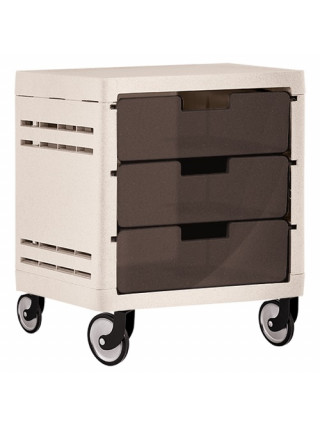 Комод на 3 шухляди на колесах (бежевий/темно коричневий) 38*35*47 см.