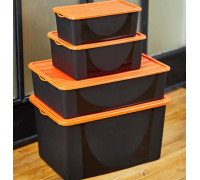 Контейнер для зберігання речей 40 л (56,5*37*30 см) (чорна/помаранчеваі)