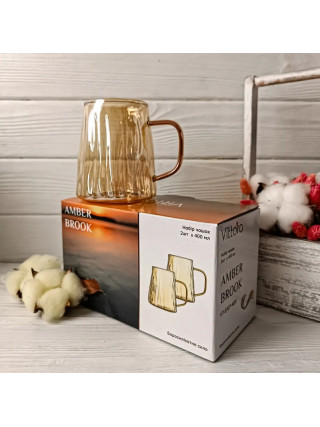 Набір чашок Vittora AMBER BROOK 400 мл з боросилікатного скла, 2 шт, 