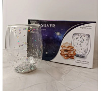 Набір склянок Vittora STAR SILVER 350мл з подвійним дном 2 шт, 