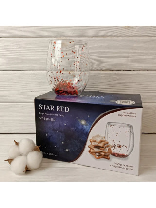Набір склянок Vittora STAR RED 350 мл з подвійним дном VITTORA, 2 шт, 