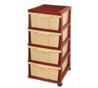 Комод Elif Plastik Classic бежевий 38*46*90 см на 4 шухляди Туреччина