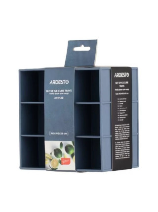 Набір форм для льоду Ardesto Gemini,  2шт, 10.9х10.9х3.6см, силікон, синій