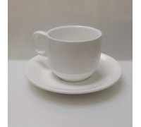 Чашка з блюдцем біла HoReCa Extra white (чашка-240 мл,блюдце- 16 см)