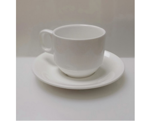 Чашка з блюдцем біла HoReCa Extra white (чашка-240 мл,блюдце- 16 см)