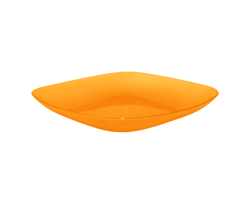 Тарілка підставна 25*25*3 см. (оранжевий-прозорий)
