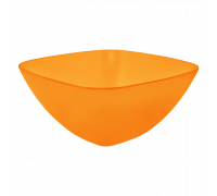 Салатниця глибока 18*18*7,5 см. (оранжевий-прозорий)