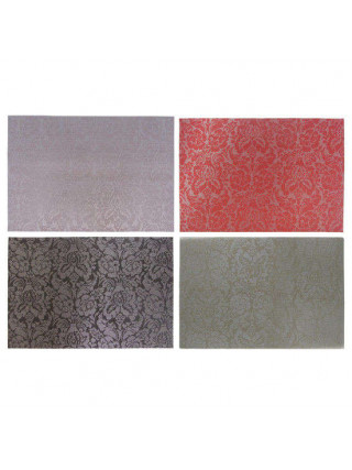 Набір серветок сервірувальних Kamille 6шт, 30*45 см, пвх (червоний/сріблястий/гірчичний/чорний)