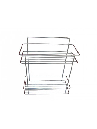 Поличка в ванну кімнату 2-х ярусна Україна 32*28*12 см (хромована сталь)