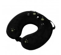 Подушка для шиї Ardesto Travel Black Cat 30х30см, поліуретанова піна, чорний