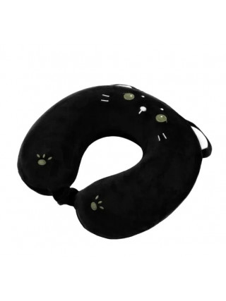 Подушка для шиї Ardesto Travel Black Cat 30х30см, поліуретанова піна, чорний