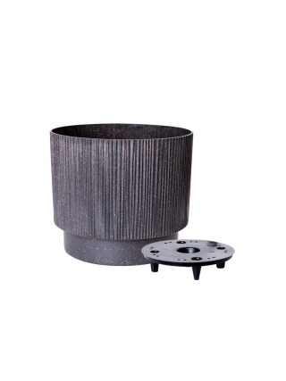 Вазон "Осло" зі вставкою d30 см. 14 л (граніт WOOD)