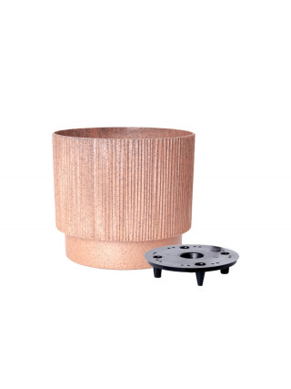 Вазон "Осло" зі вставкою d30см. (карамель WOOD)
