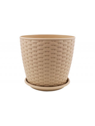 Вазон з підставкою "Ротанг" 20*18 см. (крем) 4,1 л *10