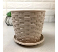 Вазон з підставкою "Ротанг" 24*22 см. (крем) 7.6л *10