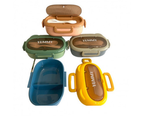Ланч-бокс, контейнер для їжі (150*220*70 мм) кольори мікс
