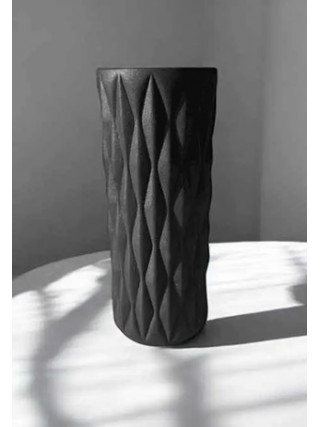 Ваза керамічна Кераміст кашемір 200 мм графіт асфальт  з блисківками
