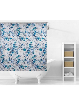 Шторка для ванної кімнати Eco Fabric Море з люверсами поліестер 180 х 180 см