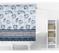 Шторка для ванної кімнати Eco Fabric Морське дно з люверсами поліестер 180 х 180 см