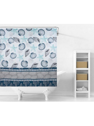 Шторка для ванної кімнати Eco Fabric Морське дно з люверсами поліестер 180 х 180 см