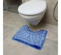 Килимок для ванних кімнат поліпропіленовий DarianA Econom u-cut 50*40 синій орнамент