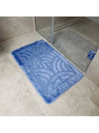 Килимок для ванних кімнат поліпропіленовий TM DarianA Econom 50*80 синій орнамент
