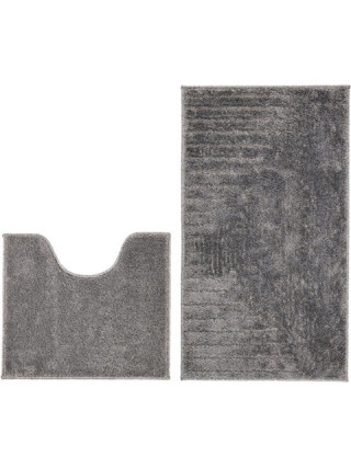 Набір килимків для ванних кімнат тафтинговий DarianA Joy 57*100+57*50 з вирізом сірий геометрія