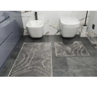 Набір килимків для ванних кімнат тафтинговий DarianA Joy 57*100+57*50 з вирізом сірий абстракція