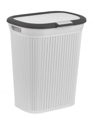 Корзина для білизни 45 л, Irak Plastik В'язка (білий) 42*31*48см