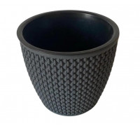 Горщик для квітів Irak Plastik ПЛЕТЕНИЙ 2.5 л антрацит