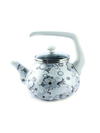 Чайник емальований Interos Мереживо 2,2 л., пластикова ручка