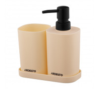 Набір для ванної кімнати Ardesto Vigor 380мл, 3 предмети, поліпропілен, бежевий
