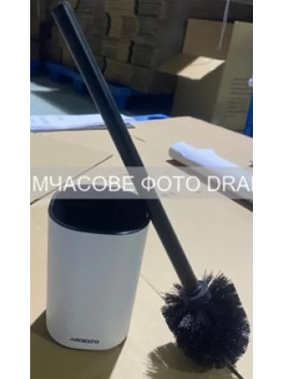 Набір щітка для унітазу з підставкою Ardesto Vigor 9.9x15/39см, поліпропілен, нержавіюча сталь, білий