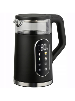 Чайник електричний Kamille 1,7 л., скло/пластик (чорний)