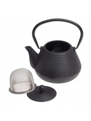 Чавунний чайник Kamille 600 мл, з металевим ситом та емальованим покриттям всередині.
