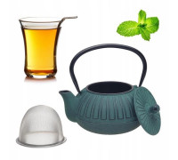 Чавунний чайник Kamille 600 мл, з металевим ситом та емальованим покриттям всередині.