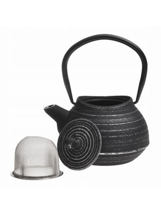 Чавунний чайник Kamille 600 мл, з металевим ситом та емальованим покриттям всередині.