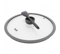 Кришка скляна Krauff з силіконовим ободом та функціональним кнобом 26 см