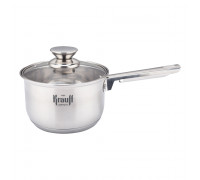 Ківш Krauff 1,2 л зі скляною кришкою діаметр 14 см. 