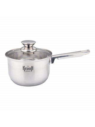 Ківш Krauff 1,2 л зі скляною кришкою діаметр 14 см. 