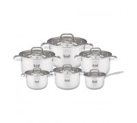 Набір посуду Krauff 12 предметів (каструлі 1.7 /2,4/3,3/4.4/5.7 л ківш 1.4 л)