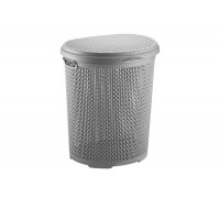 Корзина для білизни PEARL 45л, овальна 46*38*52,5 см (сірий)*12