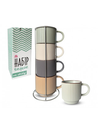 Набір кружок S&T 400 мл 4 шт. на стійці 