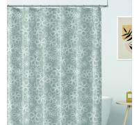 Шторка для ванної WERK Квітковий ескіз PEVA 180x180 (без кілець)